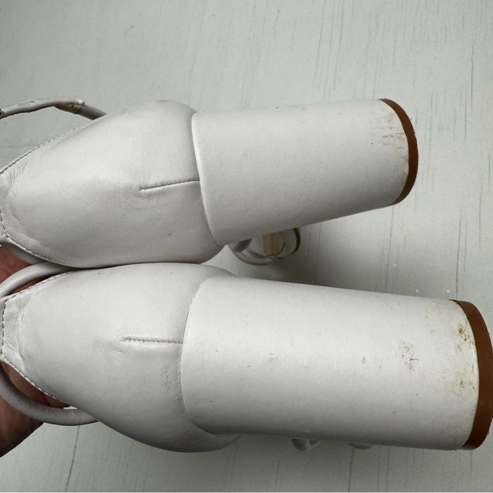 Boohoo White Open Tor Ankle Wrap Heels Size 6/39 - Picture 8 of 10